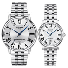 Load image into Gallery viewer, Tissot T Classic Carson Premium Powermatic 80 Silver Dial Silver Steel Strap Watch For Men - T122.407.11.033.00
