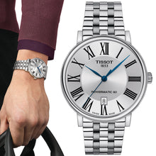 Load image into Gallery viewer, Tissot T Classic Carson Premium Powermatic 80 Silver Dial Silver Steel Strap Watch For Men - T122.407.11.033.00