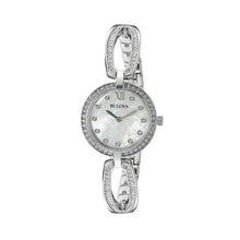 Load image into Gallery viewer, Bulova Crystal Collection Mother of Pearl Dial Silver Steel Strap Watch for Women - 96L223