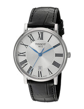 Load image into Gallery viewer, Tissot Carson Premium Silver Dial Black Leather Strap Watch For Men - T122.410.16.033.00