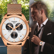 Load image into Gallery viewer, Tissot T Classic PR 100 Chronograph Silver Dial Rose Gold Mesh Bracelet Watch For Men - T101.417.33.031.01