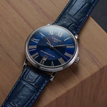 Load image into Gallery viewer, Tissot Carson Premium Powermatic 80 Blue Dial Blue Leather Strap Watch For Men - T122.407.16.043.00