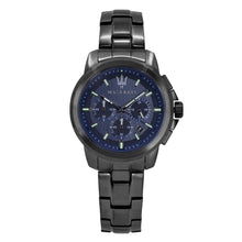 Load image into Gallery viewer, Maserati Successo Chronograph Blue Dial Black Steel Strap Watch For Men - R8873621005