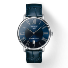 Load image into Gallery viewer, Tissot Carson Premium Powermatic 80 Blue Dial Blue Leather Strap Watch For Men - T122.407.16.043.00