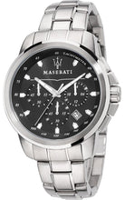Load image into Gallery viewer, Maserati Successo Chronograph Black Dial Silver Steel Strap Watch For Men - R8873621001
