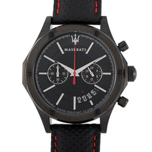 Load image into Gallery viewer, Maserati Circuito Black Dial Black Leather Strap Watch For Men - R8871627004