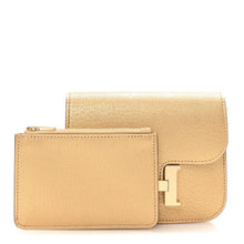 Load image into Gallery viewer, Metallic Chevre Chamkilight Constance Slim Wallet Dore