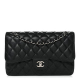 Caviar Quilted Jumbo Double Flap Black