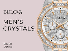 Load image into Gallery viewer, Bulova Octova Crystal Silver Dial Two Tone Steel Strap Watch for Men - 98C133