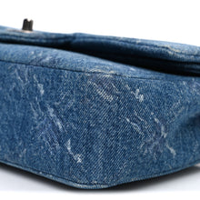 Load image into Gallery viewer, Denim Bleached Chain Medium Double Flap Blue
