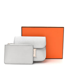 Load image into Gallery viewer, Metallic Chevre Chamkilight Constance Slim Wallet Argent