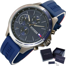 Load image into Gallery viewer, Tommy Hilfiger Bank Blue Dial Blue Rubber Strap Watch for Men - 1791721