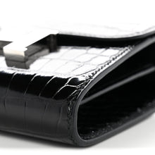 Load image into Gallery viewer, Shiny Alligator Constance Short Wallet Black