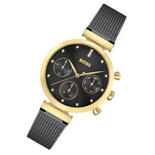 Load image into Gallery viewer, Hugo Boss Flawless Black Dial Black Mesh Bracelet Watch for Women - 1502627
