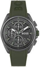 Load image into Gallery viewer, Hugo Boss Volane Chronograph Grey Dial Green Rubber Strap Watch For Men - 1513952