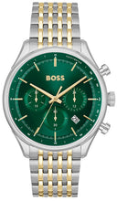 Load image into Gallery viewer, Hugo Boss Gregor Chronograph Green Dial Two Tone Steel Strap Watch For Men - 1514081