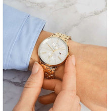 Load image into Gallery viewer, Tommy Hilfiger Jenna Quartz White Dial Gold Steel Strap Watch for Women - 1782069