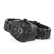 Load image into Gallery viewer, Seiko Presage Sharp Edged Series Black Dial Black Steel Strap Watch For Men - SPB229J1