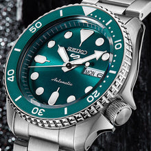 Load image into Gallery viewer, Seiko 5 Sports Automatic Green Dial Silver Steel Strap Watch For Men - SRPD61K1