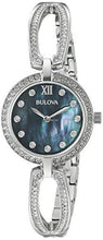 Load image into Gallery viewer, Bulova Crystal Black Mother of Pearl Dial Silver Steel Strap Watch for Women - 96L224