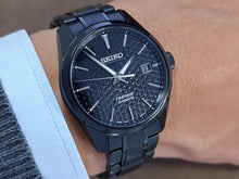 Load image into Gallery viewer, Seiko Presage Sharp Edged Series Black Dial Black Steel Strap Watch For Men - SPB229J1