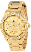 Load image into Gallery viewer, Bulova Multi Function Gold Dial Gold Steel Strap Watch for Women - 97N102