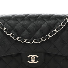 Load image into Gallery viewer, Caviar Quilted Jumbo Double Flap Black
