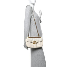 Load image into Gallery viewer, Calfskin Matelasse Small GG Marmont Shoulder Bag White