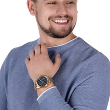 Load image into Gallery viewer, Maserati Successo Chronograph Blue Dial Gold Steel Strap Watch For Men - R8873621021