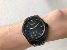 Load image into Gallery viewer, Seiko Presage Sharp Edged Series Black Dial Black Steel Strap Watch For Men - SPB229J1