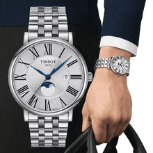 Load image into Gallery viewer, Tissot T Classic Carson Premium Powermatic 80 Silver Dial Silver Steel Strap Watch For Men - T122.407.11.033.00