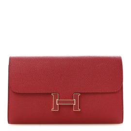 Epsom Enamel Constance Long Wallet Rouge Grenat
