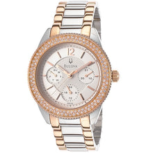 Load image into Gallery viewer, Bulova Crystal Collection Silver Dial Two Tone Steel Strap Watch for Women - 98N100