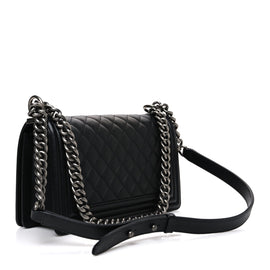 Caviar Quilted Medium Boy Flap Black