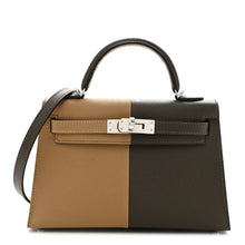 Load image into Gallery viewer, Epsom Casaque Mini Kelly Sellier 20 Vert Loden Dune Dark Bronze