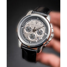 Load image into Gallery viewer, Maserati Successo 44mm Grey Dial Black Leather Strap Watch For Men - R8871621006
