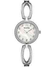 Load image into Gallery viewer, Bulova Crystal Collection Mother of Pearl Dial Silver Steel Strap Watch for Women - 96L223