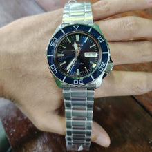 Load image into Gallery viewer, Seiko 5 Sports Automatic Blue Dial Silver Steel Strap Watch for Men - SRPK97K1