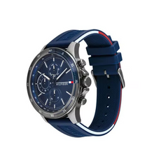Load image into Gallery viewer, Tommy Hilfiger Bank Blue Dial Blue Rubber Strap Watch for Men - 1791721
