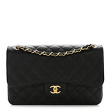 Caviar Quilted Jumbo Double Flap Black