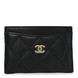 Caviar Quilted Card Holder Black