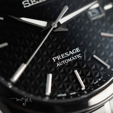 Load image into Gallery viewer, Seiko Presage Sharp Edged Series Black Dial Black Steel Strap Watch For Men - SPB229J1
