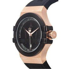 Load image into Gallery viewer, Maserati Potenza Black &amp; Rose Gold Dial Black Rubber Strap Watch For Men - R8851108002