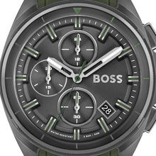 Load image into Gallery viewer, Hugo Boss Volane Chronograph Grey Dial Green Rubber Strap Watch For Men - 1513952