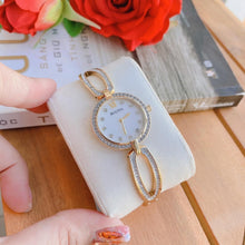 Load image into Gallery viewer, Bulova Crystal Collection Mother of Pearl Dial Gold Steel Strap Watch for Women - 98L225