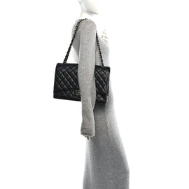 Caviar Quilted Maxi Double Flap Black