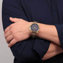 Load image into Gallery viewer, Maserati Successo Chronograph Blue Dial Gold Steel Strap Watch For Men - R8873621021