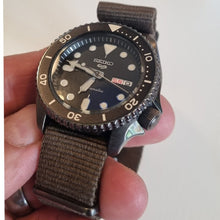 Load image into Gallery viewer, Seiko 5 Sport Automatic Black Dial Green Nylon Strap Watch For Men - SRPD65K4