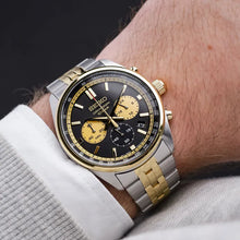 Load image into Gallery viewer, Seiko Sport Chronograph Black Dial Two Tone Steel Strap Watch for Men - SSB430P1