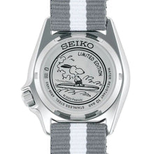 Load image into Gallery viewer, Seiko 5 Sports x Peanuts Surfboard Snoopy Limited Edition White Dial Two Tone NATO Strap Watch For Men - SRPK25K1
